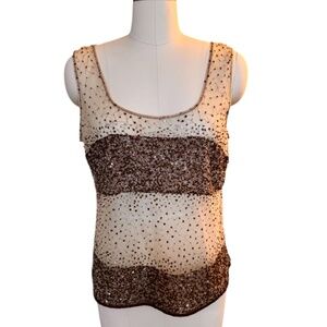 Alberta Ferretti Beaded Top Shirt Made in Italy Size 10